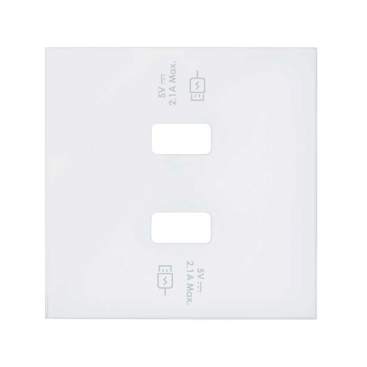 SIMON - Tapa cargador USB SIMON 100 con 2 bocas carga rápida blanco mate