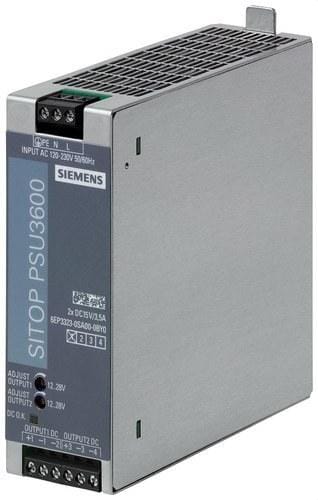SIEMENS - Fuente dual de alimentación estabilizada SITOP PSU3600, entrada: AC 120/230V, salida: 2×DC 15V/3,5A