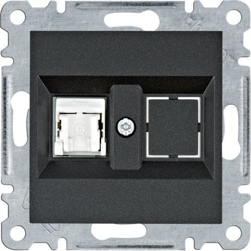 HAGER - Toma RJ45 categoría 6 UTP Lumina negro