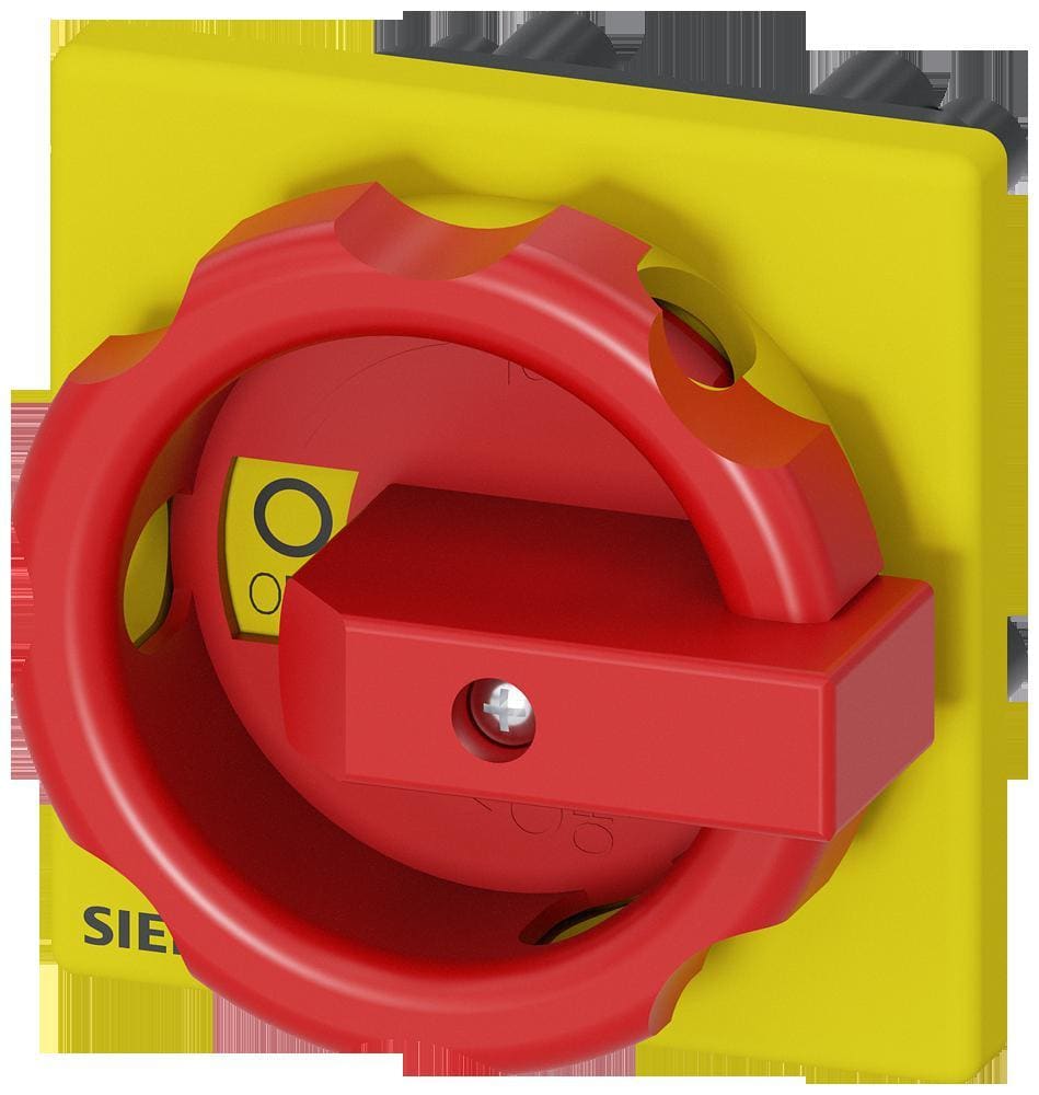SIEMENS - Accionamiento giratorio 66x66mm rojo / amarillo, fijación en taladro único para seccionador 3LD3