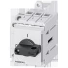 SIEMENS - Interruptor principal, 3 polos, Iu 16A, 1NA+1NC, maneta negra, 400V 7,5kW, montaje en cuadros de distribución