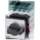 SIEMENS - Interruptor principal, 3 polos + N, Iu 16A, maneta negra 48x48mm, 400V 7,5kW, fijación frontal fijación en taladro único 22,5mm