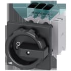 SIEMENS - Interruptor principal, 3 polos, Iu 16A, 1NA+1NC, accionamiento giratorio negro 66x66mm, 400V 7,5kW, fijación frontal en taladro único