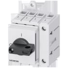 SIEMENS - Interruptor principal, 3 polos + N, Iu 25A, maneta negra, 400V 9kW, montaje en cuadros de distribución