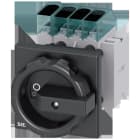 SIEMENS - Interruptor principal, 3 polos + N, Iu 40A, 1NA+1NC, maneta negra 66x66mm, 400V 15kW, fijación frontal fijación en taladro 22,5mm
