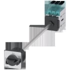 SIEMENS - Interruptor principal, 3 polos, Iu 63A, maneta negra 48x48mm, 400V 22kW, fijación en base con taladro único central 22,5mm