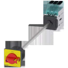 SIEMENS - Interruptor principal, 3 polos, Iu 63A, maneta rojo / amarillo 48x48mm, 400V 22kW, fijación en base con taladro central 22,5mm