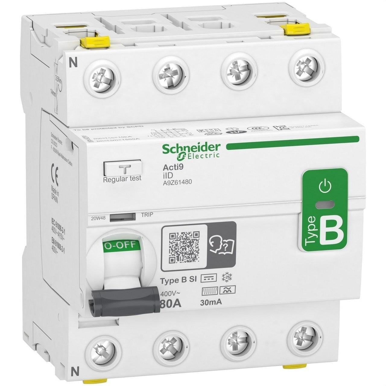 Schneider Electric - Disyuntor Acti9-Iid 4P 80A 30mA B SI