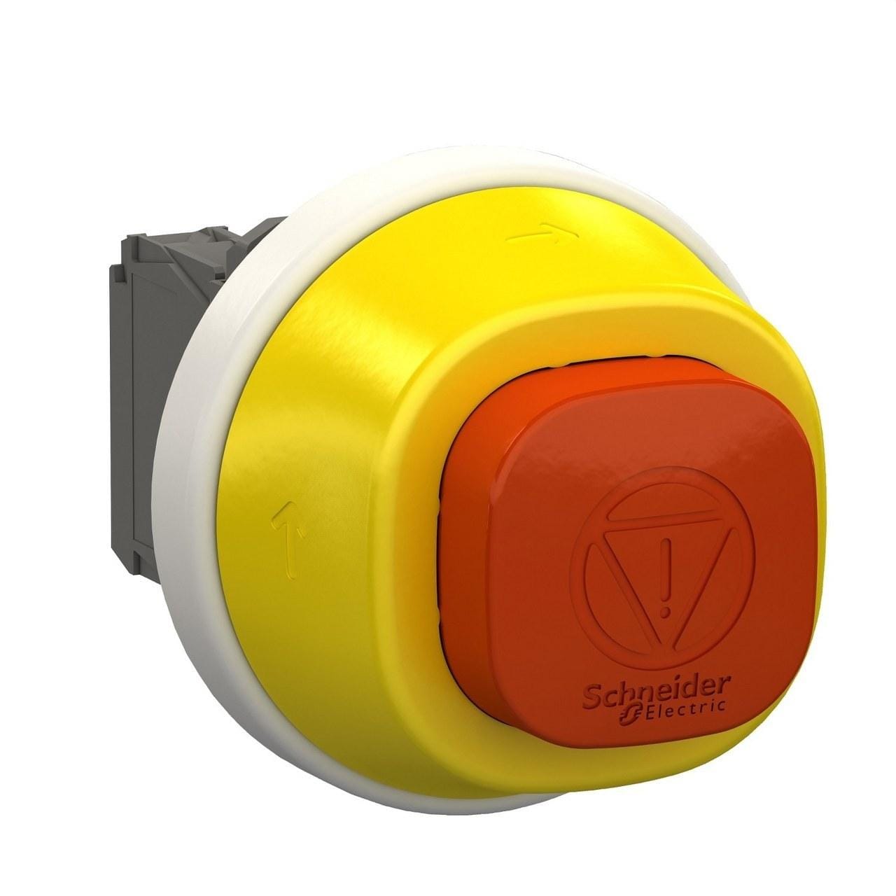 Schneider Electric - Pulsador luminoso XB5 STOP blanco / rojo 24V GDP 1 NA+1 NC
