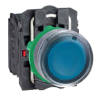 Schneider Electric - Pulsador luminoso XB5 azul LED 24V AC 1 NA+1 NC color gris