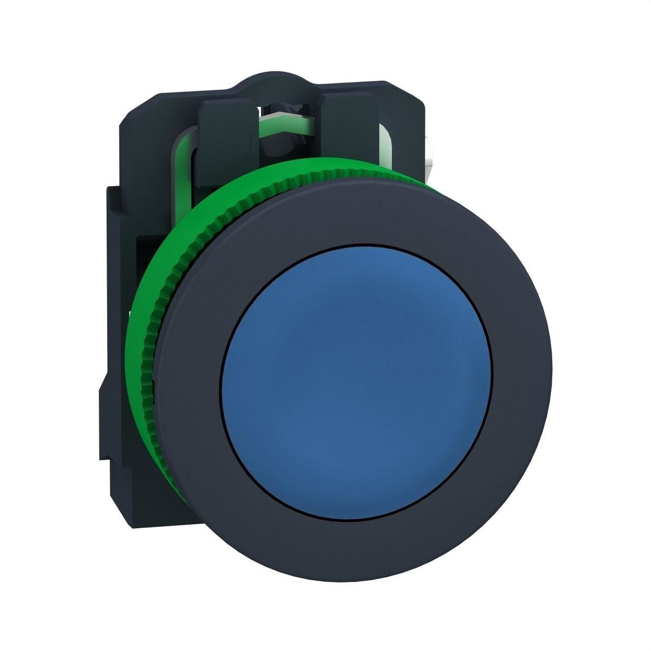 Schneider Electric - Pulsador XB5 montaje enrasado azul CAP PB 1 NO abrazadera tornillo