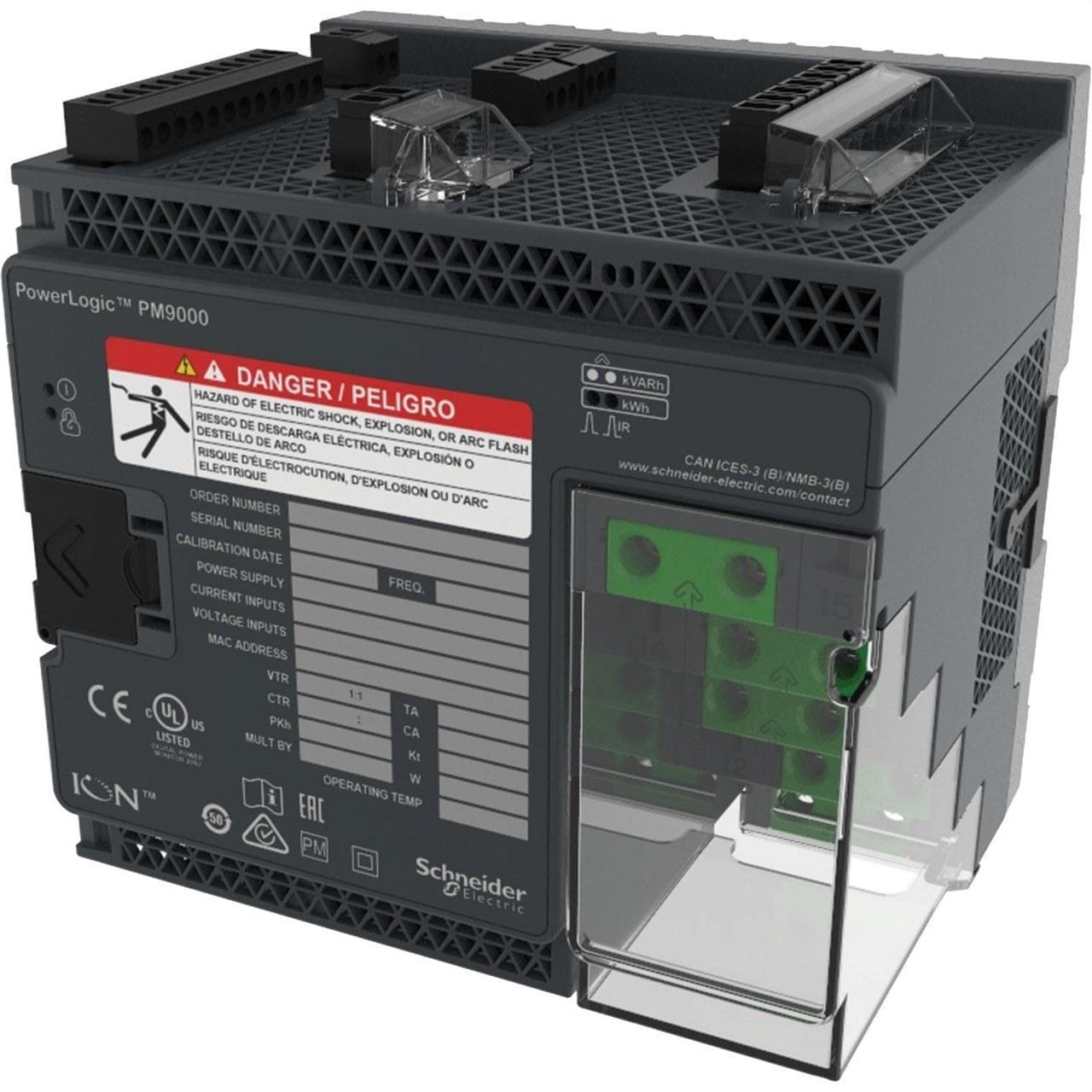 Schneider Electric - Medidor de calidad de potencia y energía PowerLogic ION9200 con pantalla remota RD192, B2B