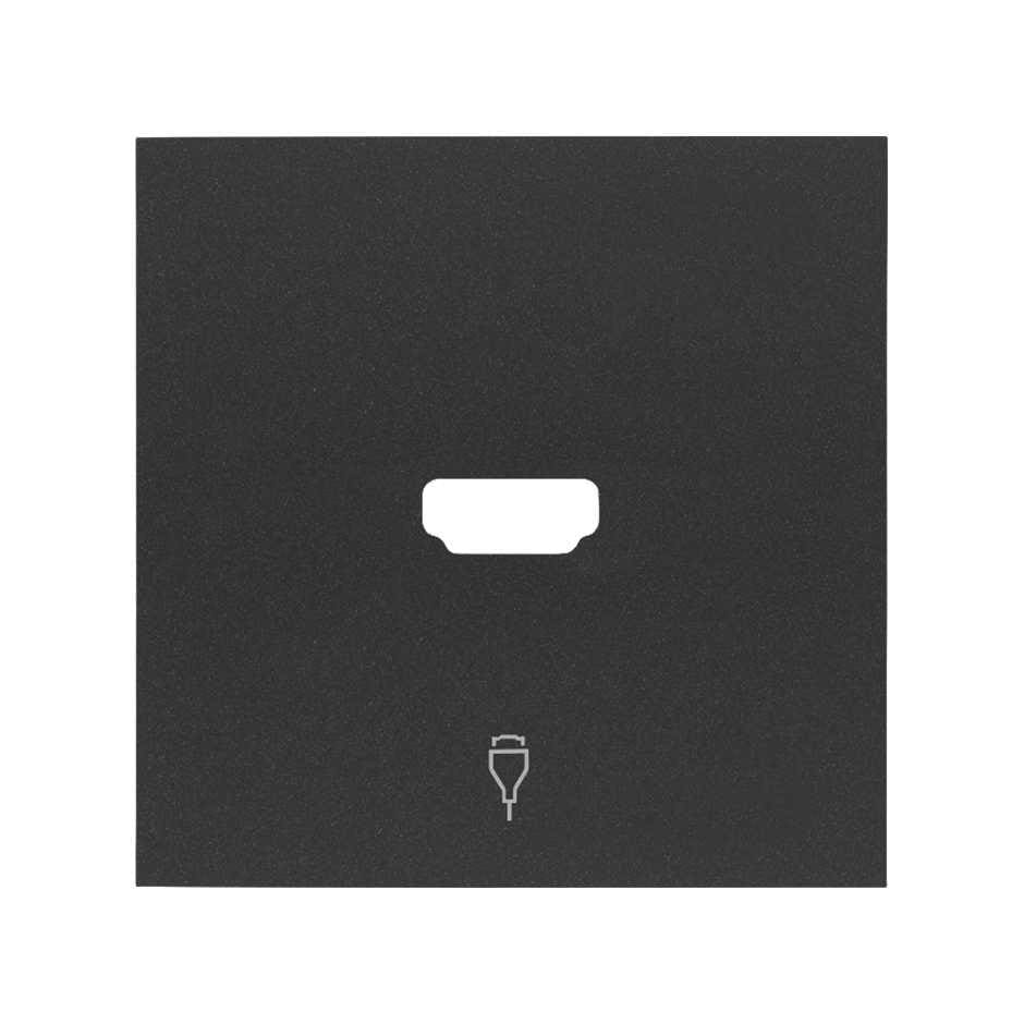 SIMON - Tapa SIMON 100 para conector HDMI con 2 módulos negro mate