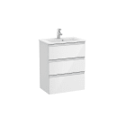 ROCA - Mueble UNIK THE GAP 600x380 blanco de tres cajones y lavabo en color blanco