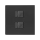 SIMON - Tapa V&D plana CG SIMON 100 para 2 ventanas RJ45 negro mate