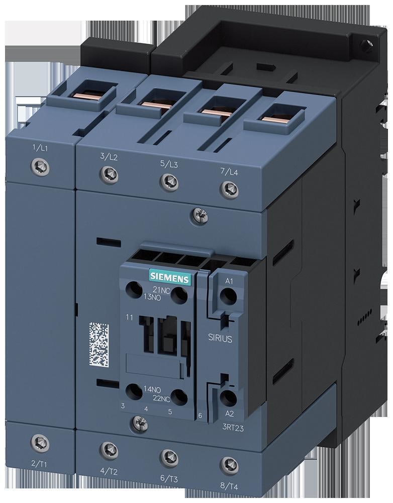 SIEMENS - Contactor 4S AC-1:160A AC 230V / 50/60Hz 4 polos, 4S, tamaño S3 borne de tornillo 1NA+1NC integrados
