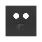 SIMON - Tapa SIMON 100 con 2 módulos para toma R-TV+SAT RJ45 negro mate