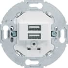 HAGER - Toma USB 230V classic en color blanco polar brillo