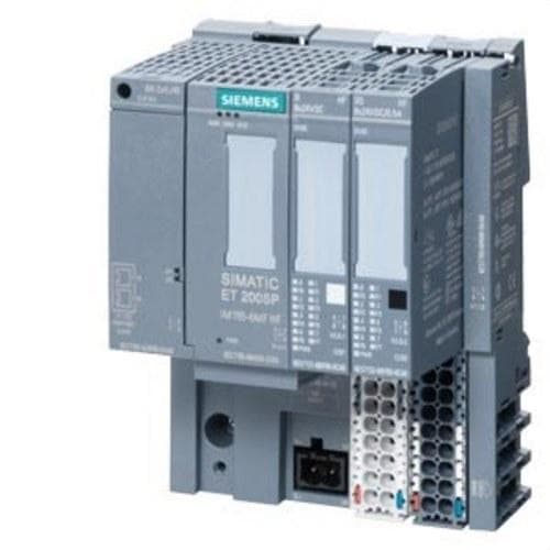 SIEMENS - Módulo de interfaz MultiFieldbus SIMATIC ET200 IP20. ET200SP IM 155-6MF HIGH FEATURE con 2 puertos protocolos PN IO Ethernet IP
