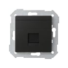 SIMON - Placa SIMON 82 V&D plana universal con guardapolvo para 1 conector RJ45 negro mate