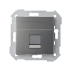 SIMON - Placa SIMON 82 V&D plana universal con guardapolvo para 1 conector RJ45 titanio