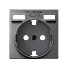 SIMON - Tapa SIMON 82 para base de enchufe schuko con 2 bocas carga USB 2.1A tipo A titanio