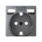 SIMON - Tapa SIMON 82 CONCEPT para base de enchufe schuko con 2 bocas carga USB 2.1A tipo A aluminio