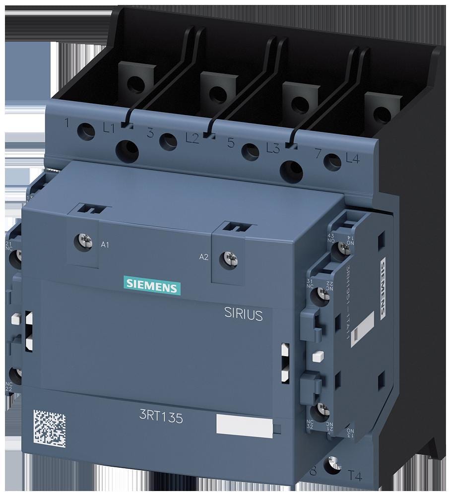 SIEMENS - Contactor de potencia AC-1 200A 40°C 4P Ue 690V 100-250VDC, 0,8...1,1 Uc 100-250VAC 50/60Hz