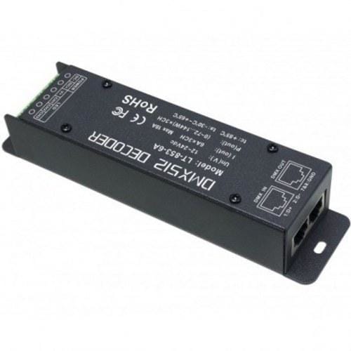 BLUELED - Receptor LTECH LT-853-6A DMX RJ45 3CHx6A CV 12/24VDC