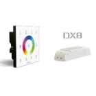 BLUELED - Controlador empotrar LTECH DX8 táctil RF DMX RGBW 4 zonas