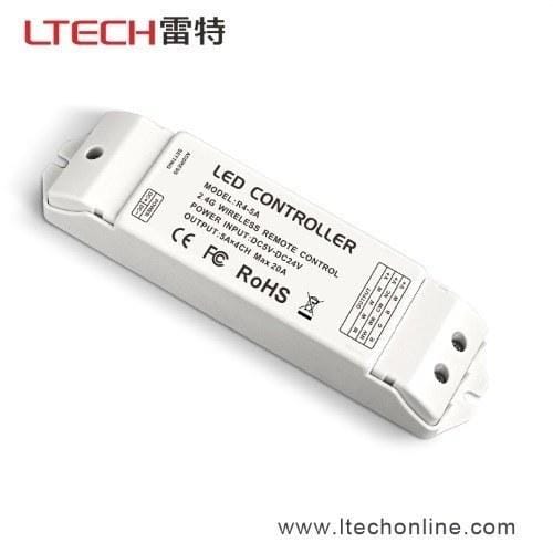 BLUELED - Receptor LTECH R4-5A RF 4CHx5A CV 12/24VDC