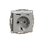 Schneider Electric - Toma schuko doble USB A+C D-life aluminio