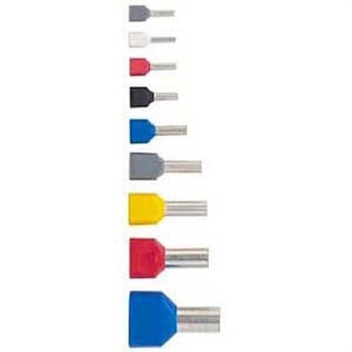 FLEXAQUICK - Puntera aislante doble DIN 2x1,50mm² largo 8 negro