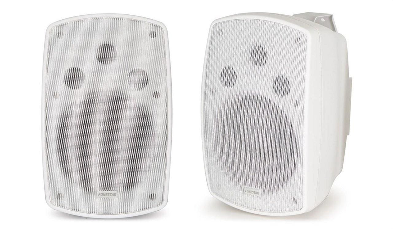 FONESTAR - Juego altavoces blancos 30-20.000 Hz con transformador de línea 100V y baja impedancia (2 unidades)