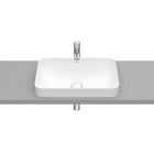 ROCA - Lavabo encimera FINECERAMIC cuadrado 550x370x75 blanco mate