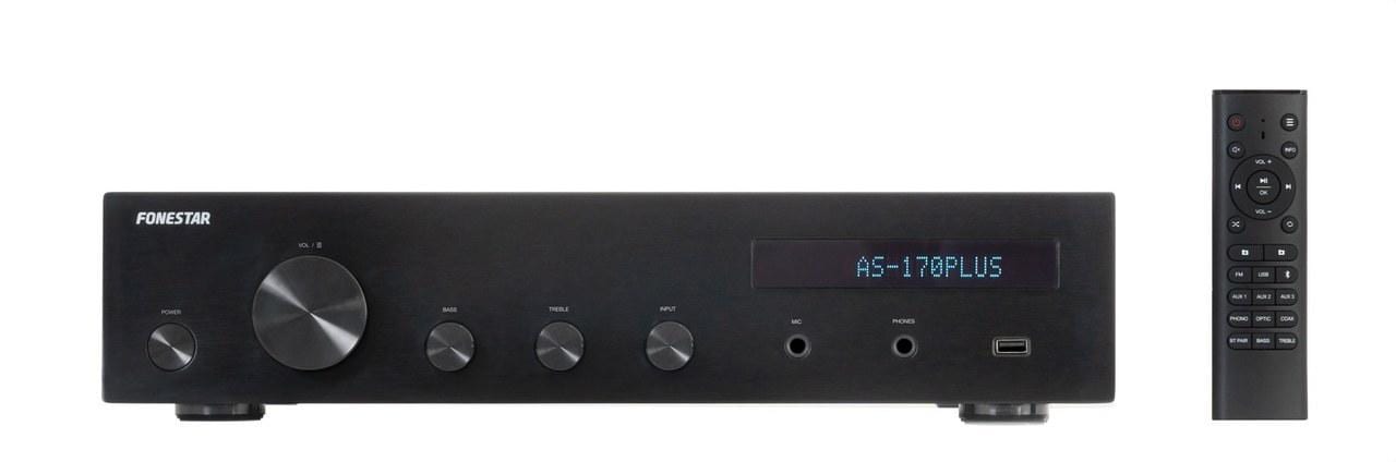 FONESTAR - Amplificador estéreo Hi-Fi Bluetooth/USB/FM 80 + 80 W RMS a 4 ?