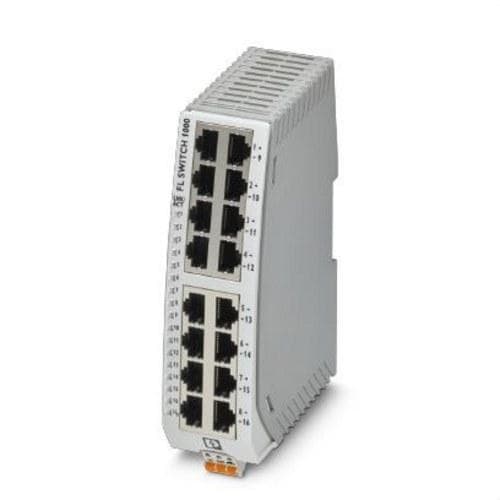 PHOENIX CONTACT - Switch Ethernet estrecho 16 puertos RJ45 10/100Mbits detección automática velocidad transmisión función autocrossing/QoS