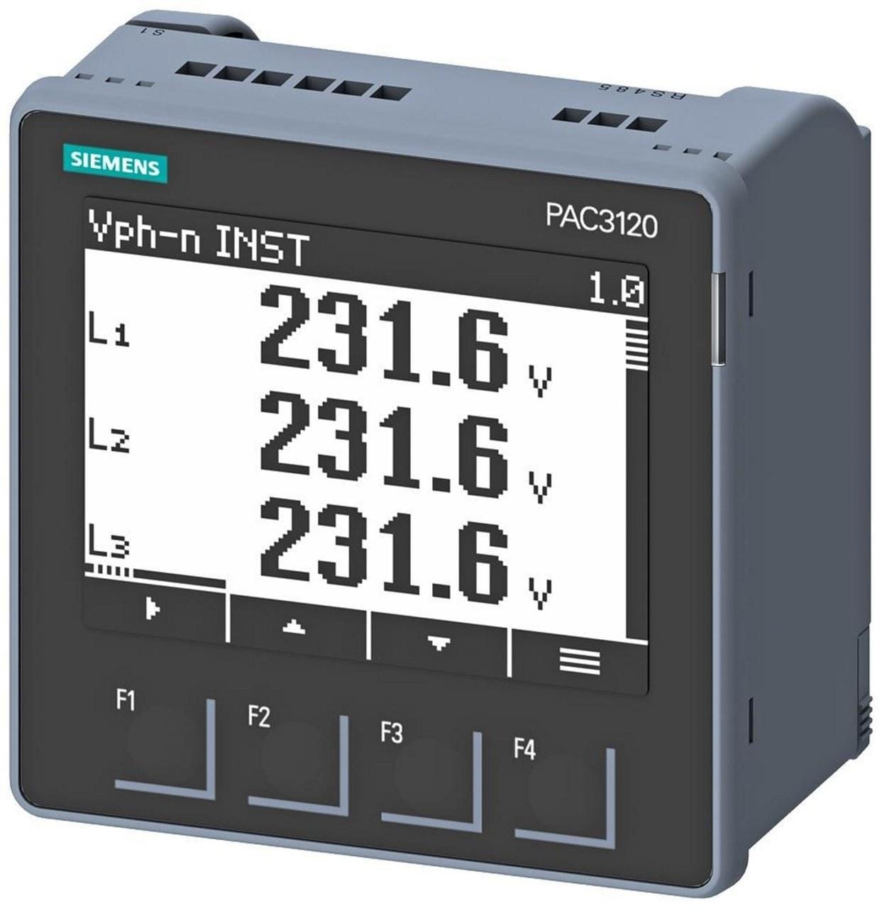 SIEMENS - Dispositivo de monitoreo de alimentación aparato modular con panel SENTRON PAC3120, LCD, 96x96mm alimentación AC/DC