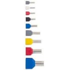 FLEXAQUICK - Puntera aislante doble DIN 2x0,75mm² largo 8 gris
