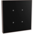 DINUY - Pulsador capacitivo cristal negro 4 teclas y marco cobre