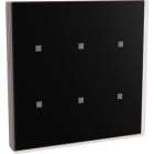 DINUY - Pulsador capacitivo cristal negro 6 teclas y marco cobre