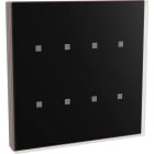 DINUY - Pulsador capacitivo cristal negro 8 teclas y marco cobre