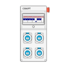 IDE - Cuadro de obra 9 módulos IP65 M3 4 bases tipo schuko seta 436x210x210