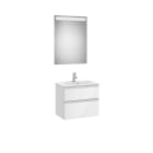ROCA - Pack THE GAP Compact 600x380 blanco con UNIK THE GAP de dos cajones y espejo Eidos