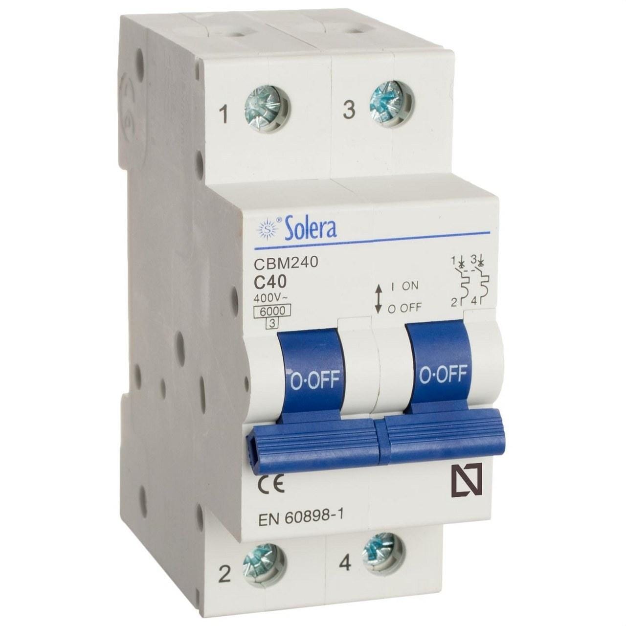 SOLERA - Interruptor magnototérmico sector terciario 2P 2 módulos DIN 40A
