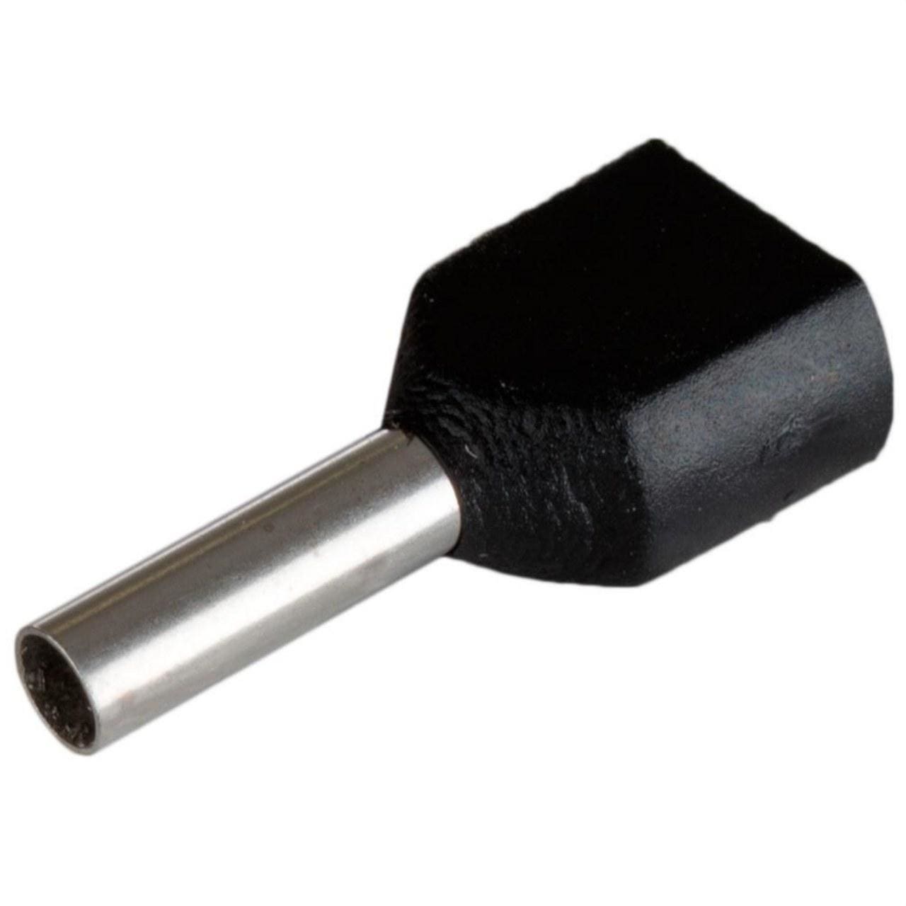 SOLERA - Terminal puntera hueca doble 8mm 2x1,5mm² negro (Bolsa 50u)