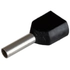 SOLERA - Terminal puntera hueca doble 8mm 2x1,5mm² negro (Bolsa 50u)