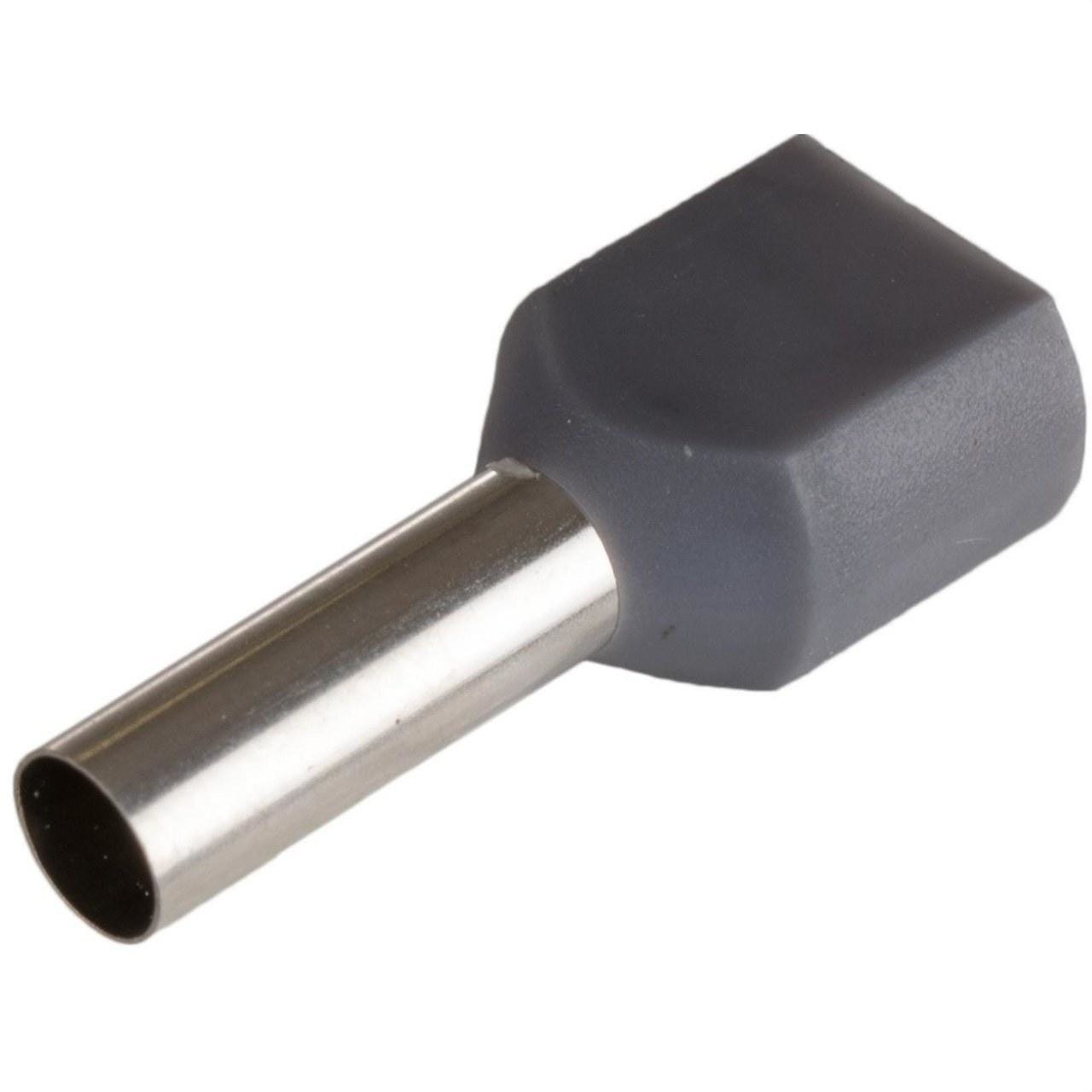SOLERA - Terminal puntera hueca doble 12mm 2x4mm² gris (Bolsa 50u)