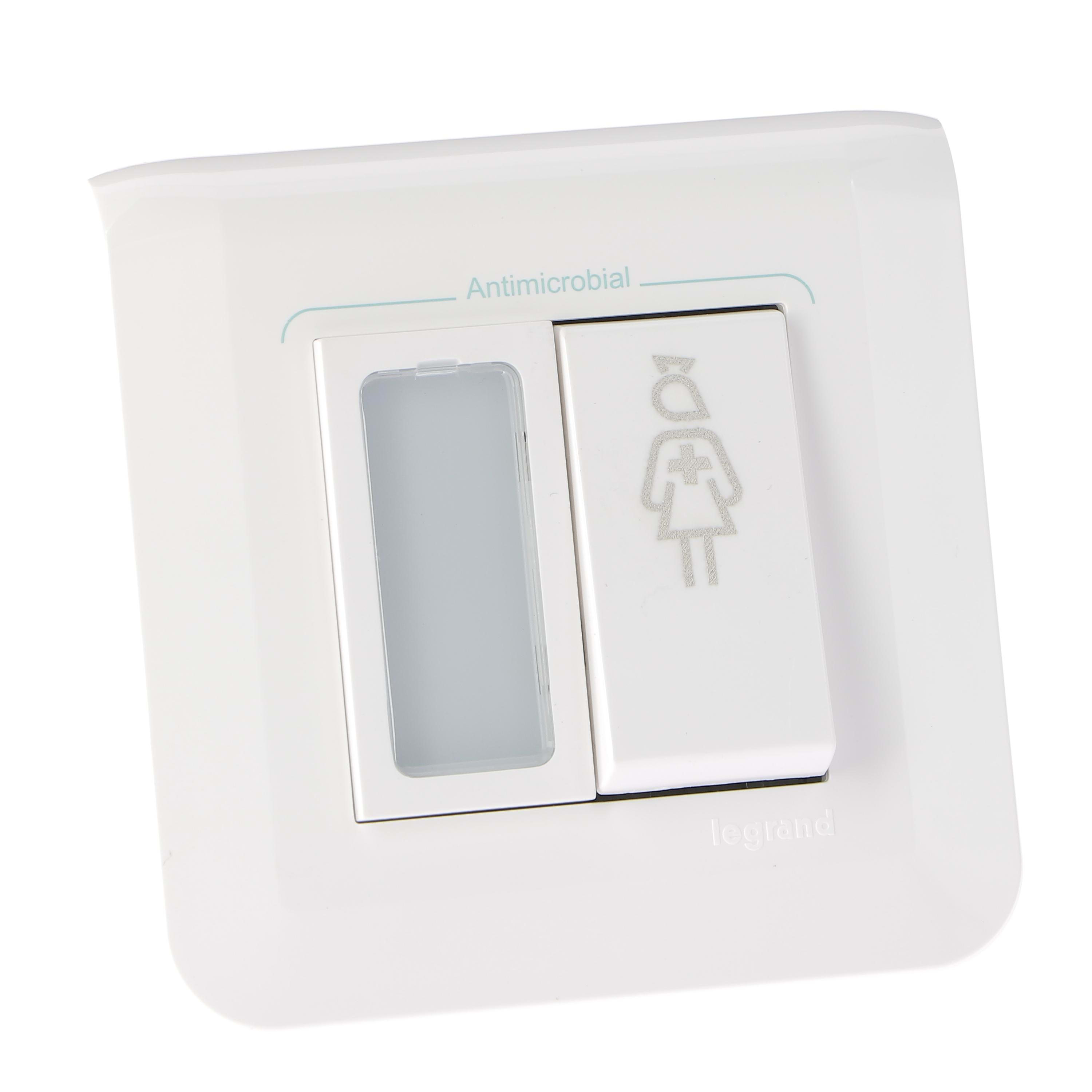 LEGRAND - Bloque de llamada con indicador rojo, 2 módulos - 24V Nuevo mosaic antibacteriano