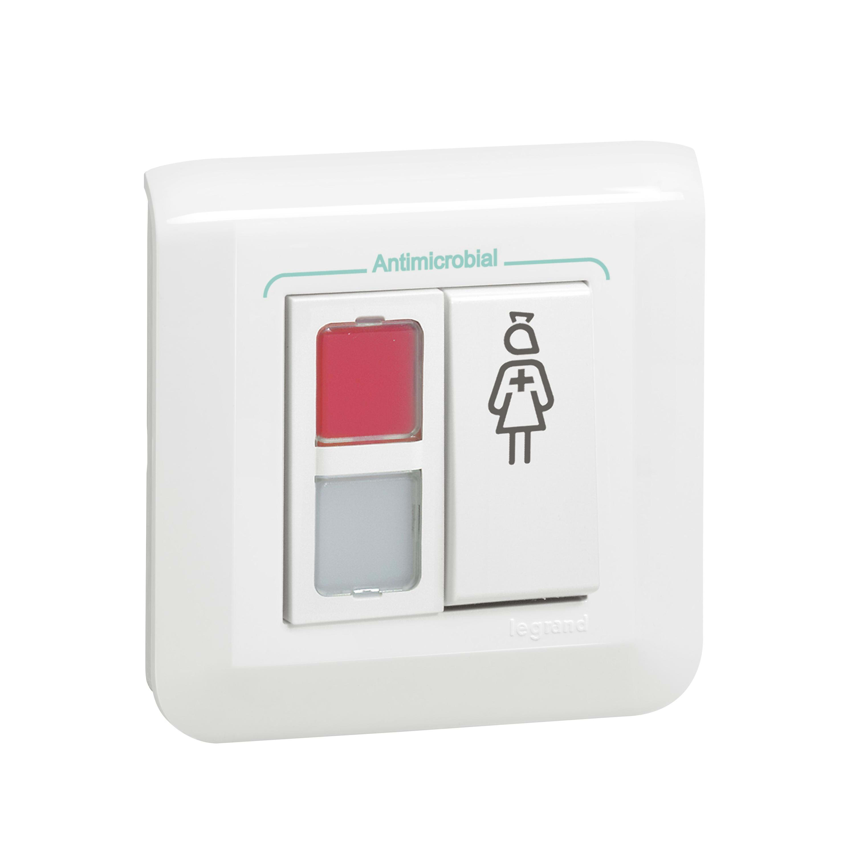 LEGRAND - Bloque de puerta de llamada y presencia con doble indicador (rojo/blanco) - Nuevo mosaic antibacteriano